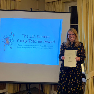 Photo of Mandy Kayser, the Winner of the 2020 J.B. Kremer Young Teacher Award